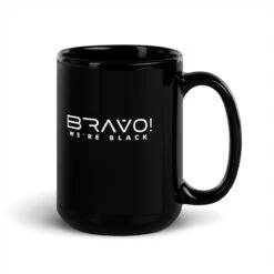 Bravo! We're Black | Black Glossy Mug -Noiré Store black glossy mug black 15 oz handle on right 663a96fbefb43 460759