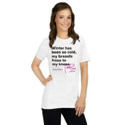 Joan Rivers | Winter | Short-Sleeve Unisex T-Shirt -Noiré Store unisex basic softstyle t shirt white right front 67376d1baa62a 505577