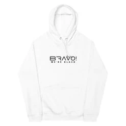 Bravo! We're Black | Unisex Eco Raglan Hoodie -Noiré Store unisex eco raglan hoodie white front 663a966ef363c 262713