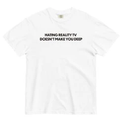 Gabbing With Gib | Hating Reality TV | Unisex Garment-dyed Heavyweight T-shirt -Noiré Store unisex garment dyed heavyweight t shirt white front 67d051f83ffe7