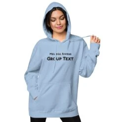 Melissa Rivers' Group Text Podcast | Pigment-Dyed Premium Hoodie -Noiré Store unisex pigment dyed hoodie pigment light blue front 2 64b009cb73912 207203