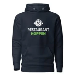 Restaurant Hoppen | Unisex Hoodie -Noiré Store unisex premium hoodie navy blazer front 6685c488ab003 345886