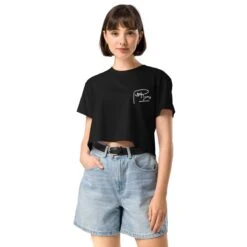 Joan Rivers | Signature | Women’s Crop Top -Noiré Store womens crop top black front 666095aa8f9c2 908400