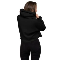 Reality Court | Butts | Crop Hoodie -Noiré Store womens cropped hoodie black back 680a469d6ff2b
